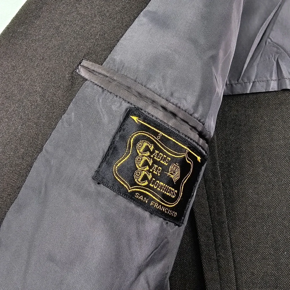 Vtg 80's Cable Car Clothiers Suit Men 40S 33x28 Herringbone Flannel Wool BESPOKE